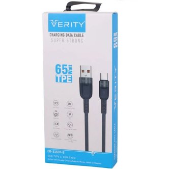 کابل تایپ سی فست شارژ Verity CB-3160T 65W 