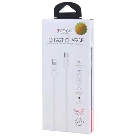 Yesido CA170 Type-C To Lightning PD 27W 1.2m Fast Charging Cable