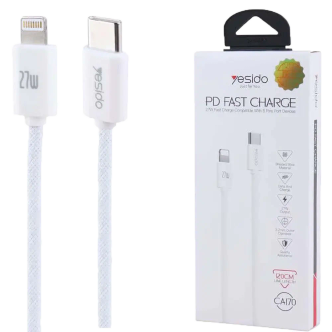 کابل تایپ سی به لایتنینگ Yesido CA170 Type-C To Lightning 27W طول 1.2m کابل تایپ سی به لایتنینگ Yesido CA170 Type-C To Lightning 27W طول 1.2m
