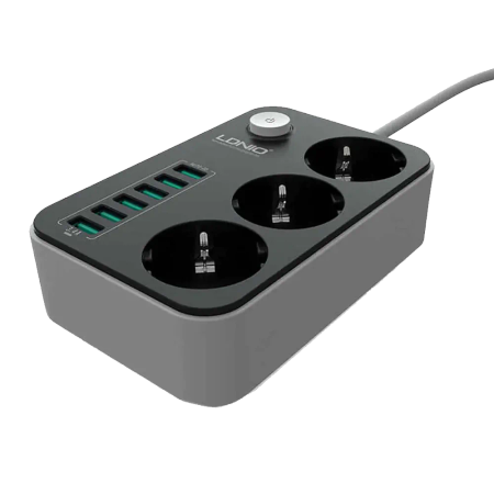 LDNIO SE3631 3-Way Electricity Adapter 1.6M With 6 USB