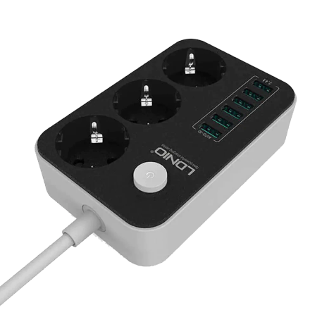LDNIO SE3631 3-Way Electricity Adapter 1.6M With 6 USB