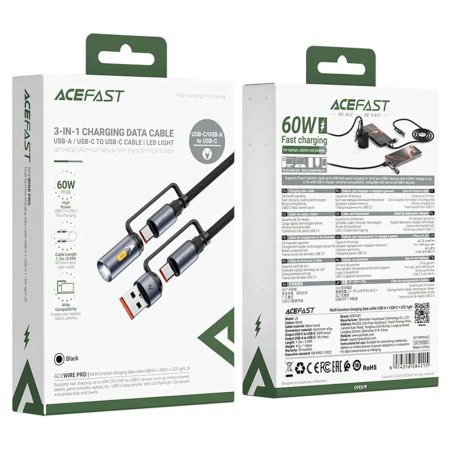 ACEFAST J5 Acewire Pro multitasking Type-C to Type-C Cable 1.2M 60W