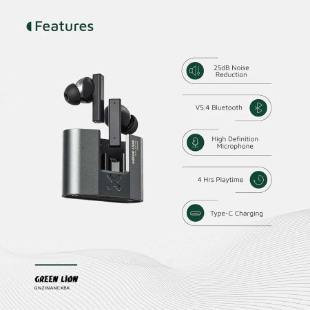 Green Lion Zinc X Metal Earbuds TWS With ANC