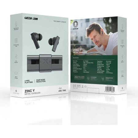 Green Lion Zinc Y Metal Earbuds TWS With ANC