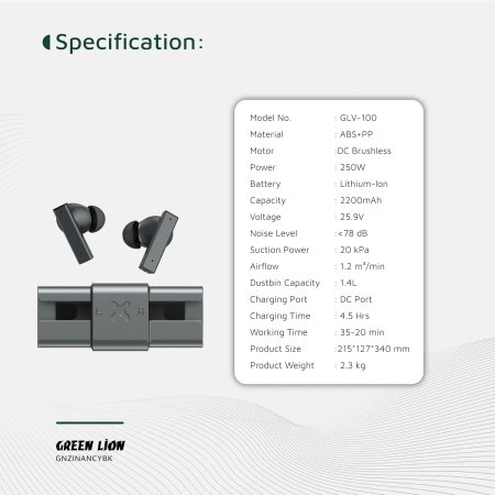 Green Lion Zinc Y Metal Earbuds TWS With ANC