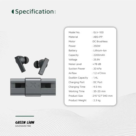 Green Lion Zinc Y Metal Earbuds TWS With ANC