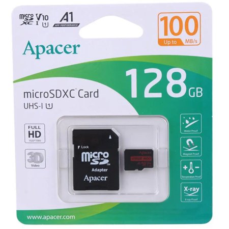 Apacer Rioo A1 V10 U1 C10 100MB/s 128GB Micro SD Memory Card With Adapter