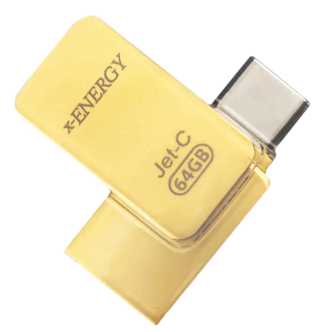 فلش مموری دو منظوره 64 گیگ ایکس-انرژی X-Energy Jet-C OTG Type-C - USB3.0