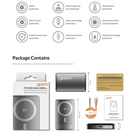 Glorimi Fit Core Mag 15W Power Bank 10000mAh