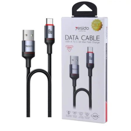 Yesido CA129 3A 18W 1.2m Type-C To USB Cable