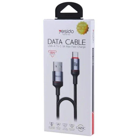 Yesido CA129 3A 18W 1.2m Type-C To USB Cable
