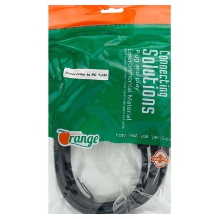 Orange 1.5m PC Power Cable
