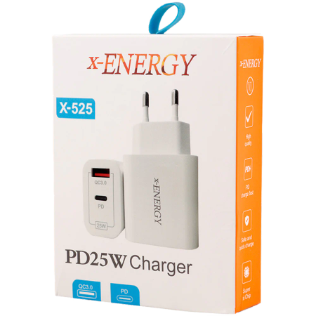 X-Energy X-525 2Port QC3.0 PD 3A 25W Fast Wall Charger