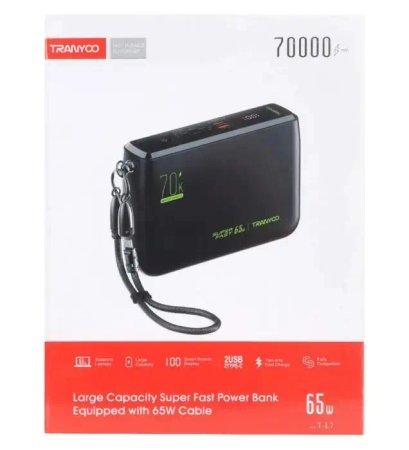 Tranio Power Bank Model T-L7 Capacity 70000 mAh 65 Watts