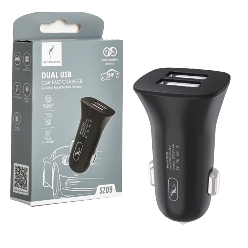 شارژر فندکی اسکای دلفین مدل SKYDOLPHIN SZ09 2.4A 15W
