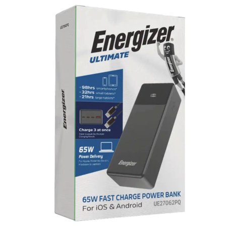 Energizer UE27062PQ Fast Charge 65W 27000mAh Power Bank