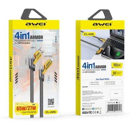 AWEI CL-226 cable 4in1 USB-C / Lightning 