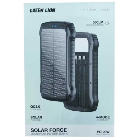پاور-بانک-20-وات-گرین-لاین-مدل-solar-force-ظریت-20000-میلی-آمپر-ساعت