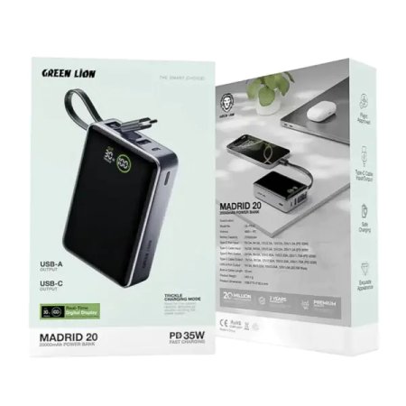 Green lion Madrid 20000mAh power Bank PD 35W
