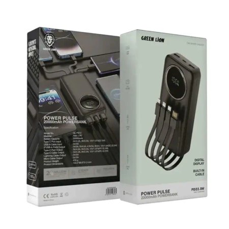 Green lion Pulse 20000mAh power Bank PD 22.5W