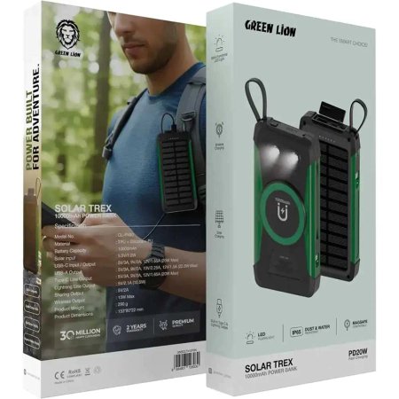 Green Lion Solar Trex 10000mAh Power Bank GL-PX80