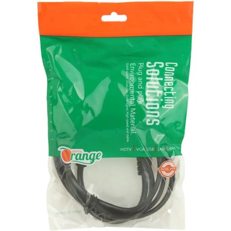 Orange two-pin power cable 1.5 m