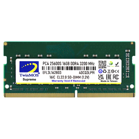 TwinMOS 16GB DDR4-3200 SO-DIMM CL22 Laptop RAM