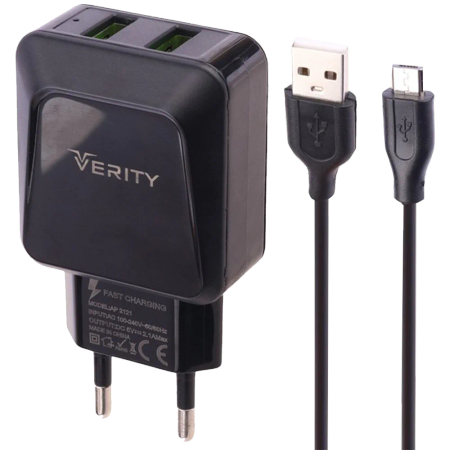 Verity charger model AP-2121 with microUSB charging cable