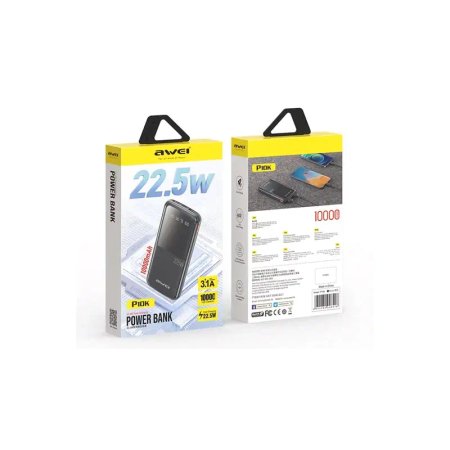 Awei P10K 22.5W power bank, 10000mAh capacity