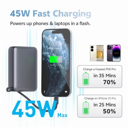 QCY PB20A 45W PD Fast Charge Power Bank 20000mAh