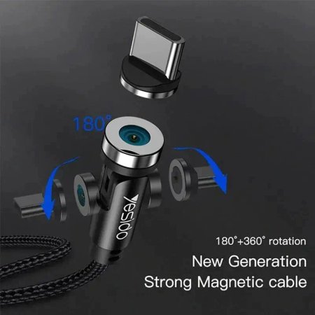 Magnetic conversion cable USB to microUSB / USB-C / Lightning Yesido model CA68