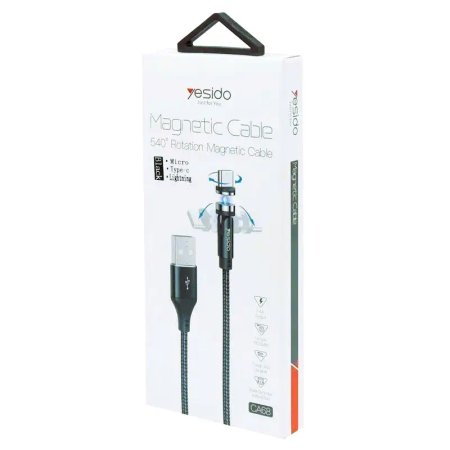 Magnetic conversion cable USB to microUSB / USB-C / Lightning Yesido model CA68