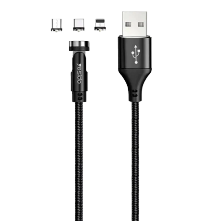 Magnetic conversion cable USB to microUSB / USB-C / Lightning Yesido model CA68