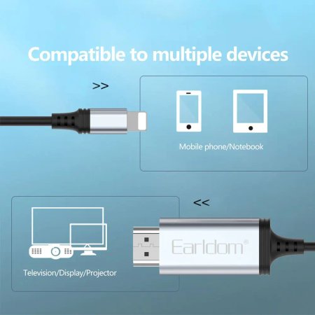 Earldom Lightning to HDMI conversion cable model ET-W35