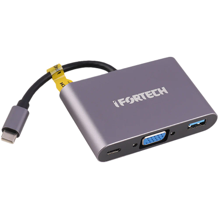 Ifortech Type-C To VGA/USB3.0/Type-C HUB