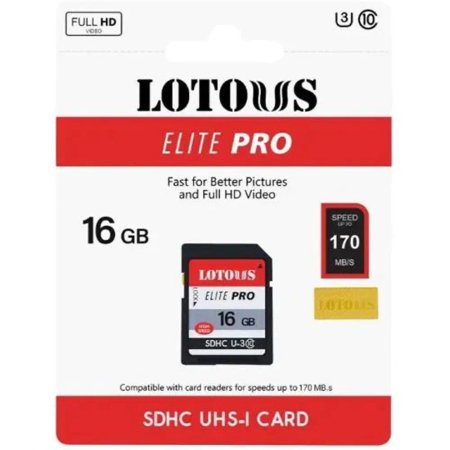 کارت حافظه SDXC لوتوس مدل Elite PRO کلاس 10 استاندارد UHS-I سرعت 170MBs ظرفیت 16 گیگابایت