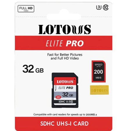 کارت حافظه SDXC لوتوس مدل Elite PRO کلاس 10 استاندارد UHS-I سرعت 200MBs ظرفیت 32 گیگابایت