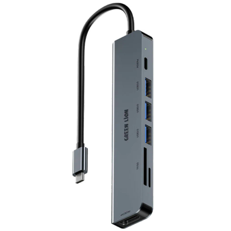 هاب 7 پورت با ورودی Type C گرین لاین مدل GHB-9
