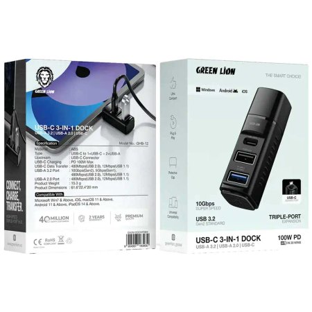 Green Lion GHB-12 USB-C 3IN1 DOCK