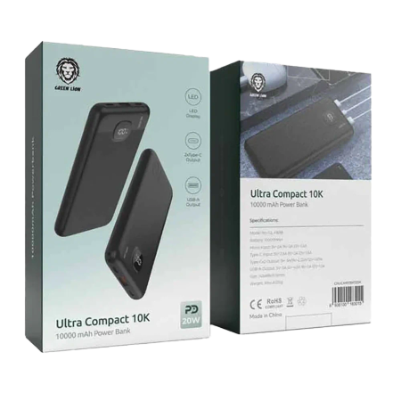 پاور بانک فست شارژ گرین لاین Ultra Compact PD 20W ظرفیت 10000 میلی آمپر ساعت