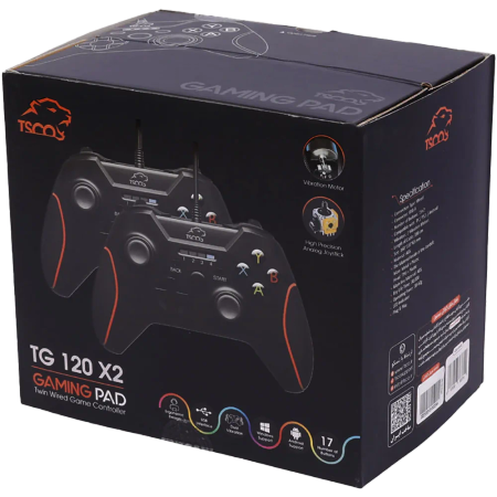 دسته بازی دوبل شوکدار تسکو TG 120 X2