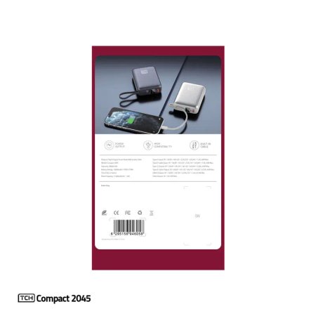 پاوربانک 45 وات تی سی اچ مدل Compact 2045 ظرفیت 20000 میلیآمپرساعت