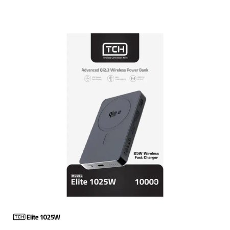 پاوربانک 25 وات تی سی اچ مدل Elite 1025W ظرفیت 10000 میلی‌آمپرساعت