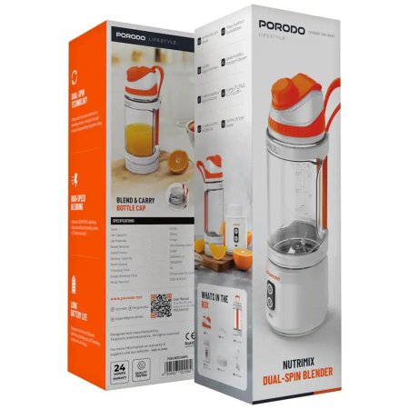 مخلوط کن شارژی پرودو مدل Porodo Lifestyle Nutrimix Dual-Spin Blender