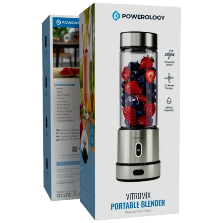 شیکر شارژی پاورولوجی مدل Vitromix PWPBGNA16 گنجایش 450 میلی‌لیتر