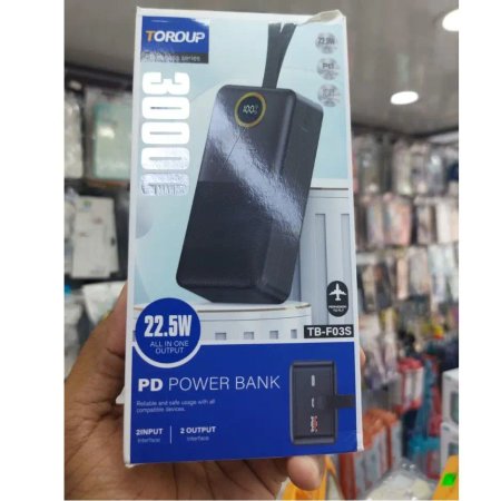 پاوربانک toroup30000 فست شارژ 22.5 وات pd