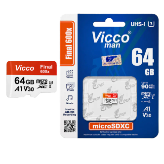 مموری میکرو 64 گیگ ویکومن Vicco Man Final 600x Plus U3 V30 A1 90MB/s مموری میکرو 64 گیگ ویکومن Vicco Man Final 600x Plus U3 V30 A1 90MB/s