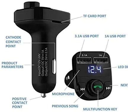 اف ام پلیر بلوتوثی مدل X8 با قابلیت شارژ ۲USB