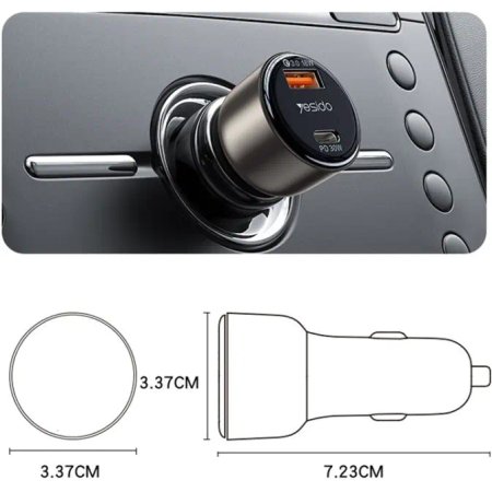 شارژر فندکی یسیدو مدل Y52 ظرفیت ۴۸ وات