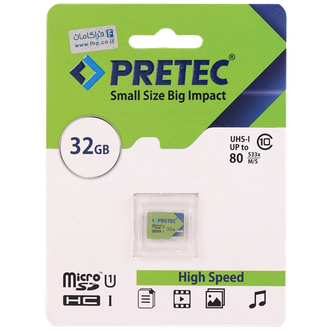 کارت حافظه 32 گیگ Pretec 533X U1 C10 80MB/s کارت حافظه 32 گیگ Pretec 533X U1 C10 80MB/s